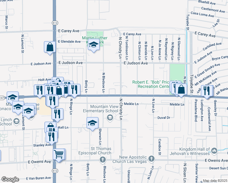 map of restaurants, bars, coffee shops, grocery stores, and more near 5450 East Lake Mead Boulevard in Las Vegas