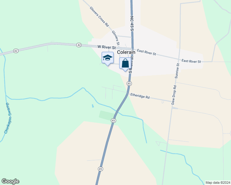 map of restaurants, bars, coffee shops, grocery stores, and more near 113 Long Branch Road in Colerain