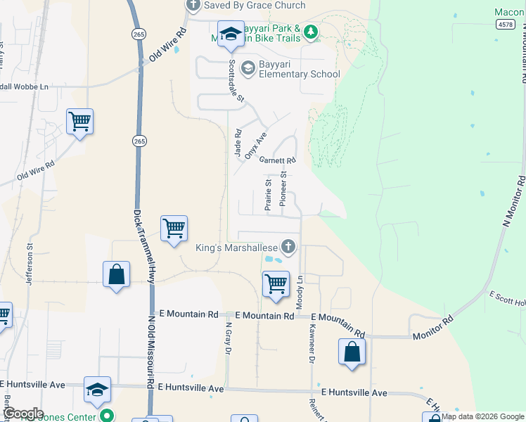 map of restaurants, bars, coffee shops, grocery stores, and more near 1855 Wheatland Avenue in Springdale