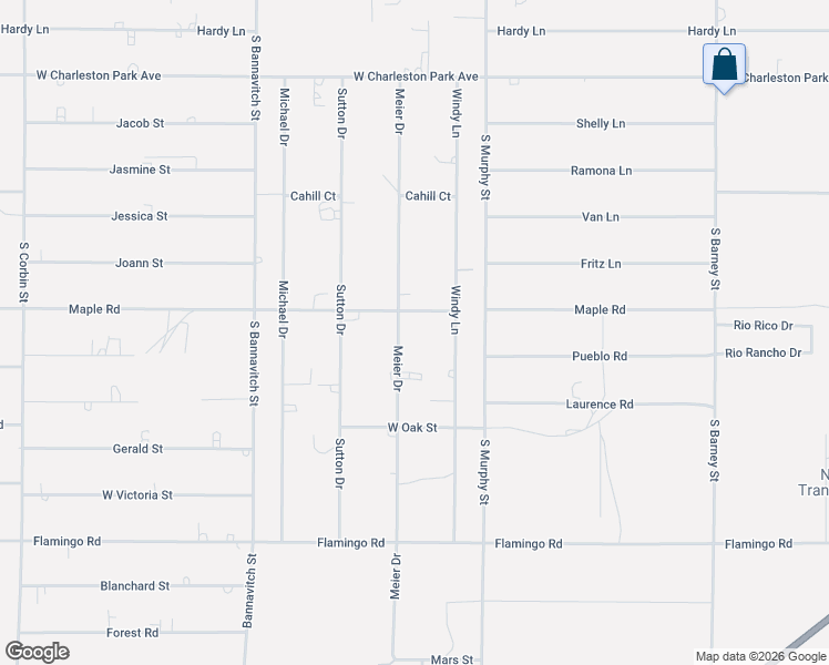map of restaurants, bars, coffee shops, grocery stores, and more near 1561 Meier Drive in Pahrump