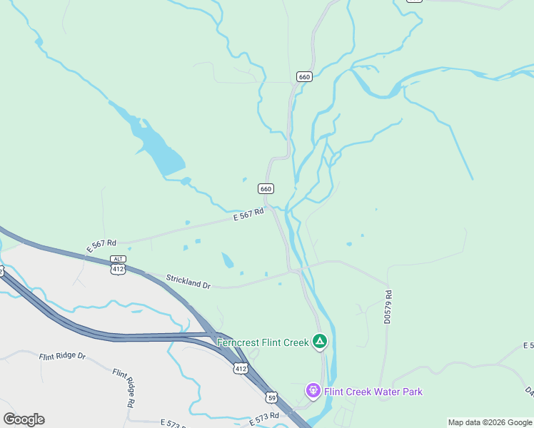 map of restaurants, bars, coffee shops, grocery stores, and more near 56577 County Road 660 in Colcord