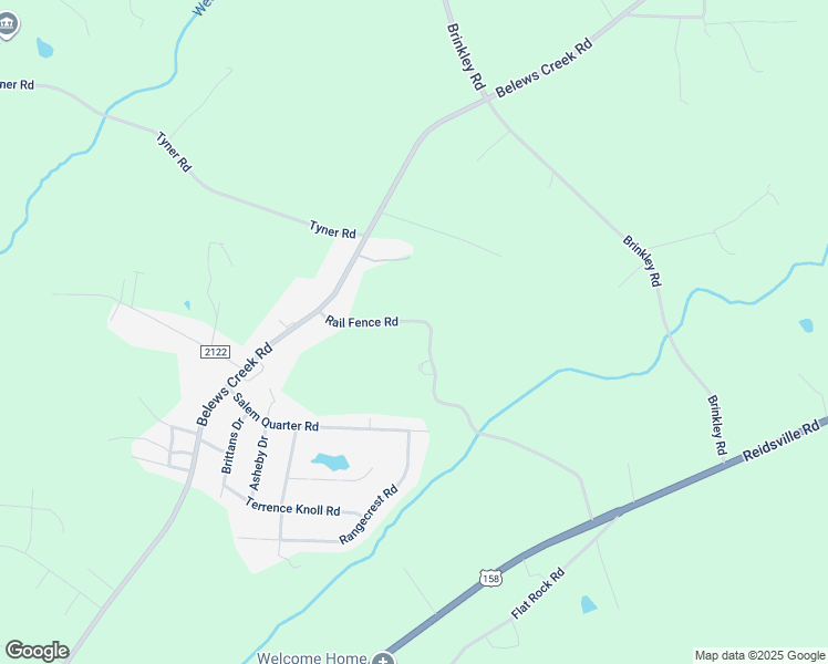map of restaurants, bars, coffee shops, grocery stores, and more near Rail Fence Road in Belews Creek