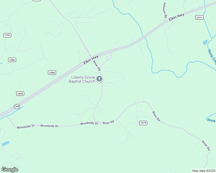 map of restaurants, bars, coffee shops, grocery stores, and more near 233 Top Road in North Wilkesboro