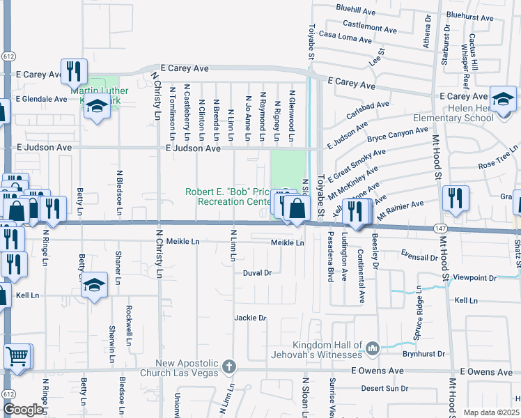 map of restaurants, bars, coffee shops, grocery stores, and more near 5842 East Lake Mead Boulevard in Las Vegas