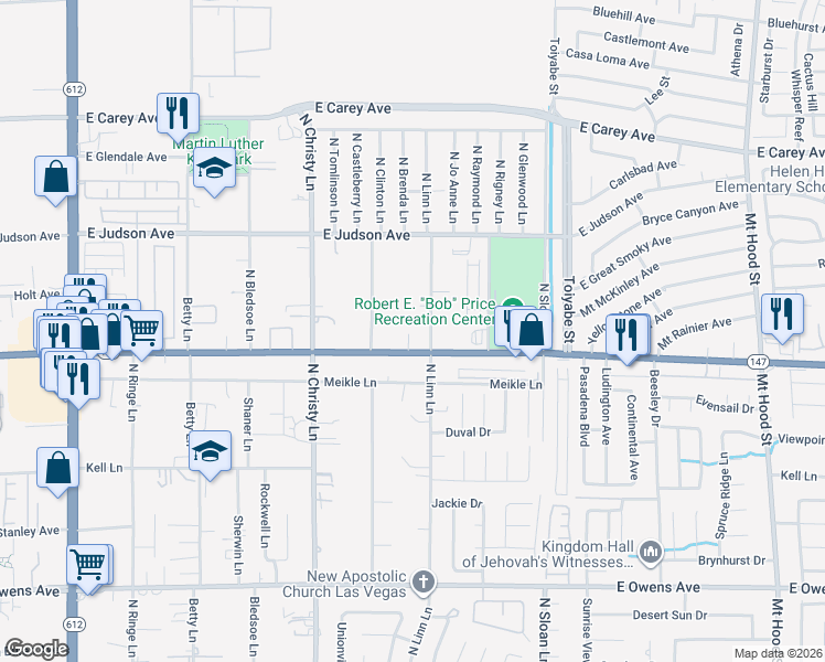 map of restaurants, bars, coffee shops, grocery stores, and more near 5666 East Lake Mead Boulevard in Las Vegas