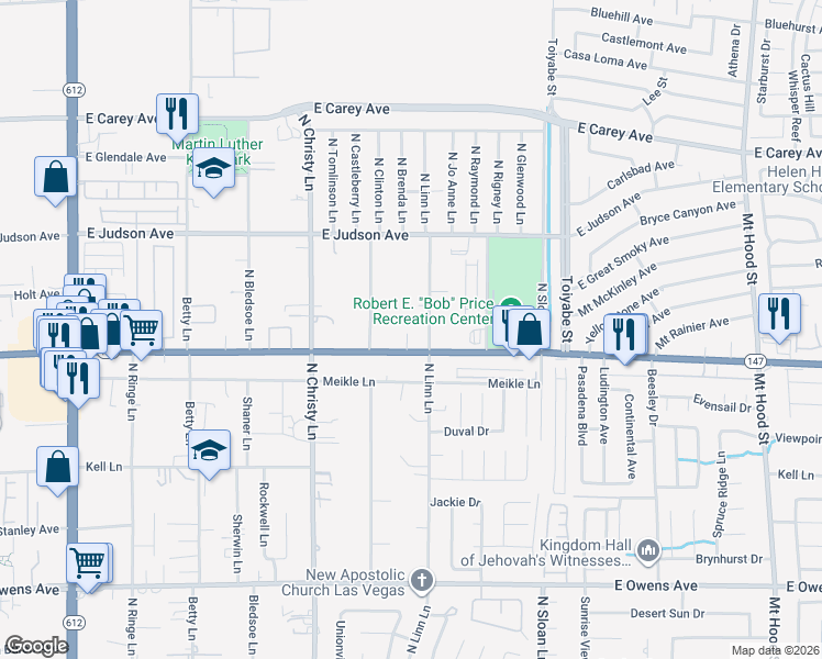 map of restaurants, bars, coffee shops, grocery stores, and more near 5666 East Lake Mead Boulevard in Las Vegas