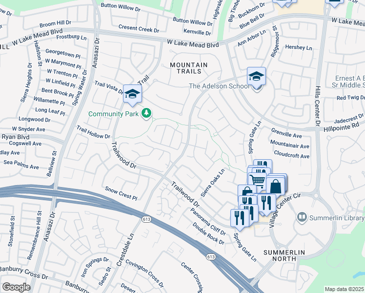 map of restaurants, bars, coffee shops, grocery stores, and more near 2008 Aspen Oak Street in Las Vegas
