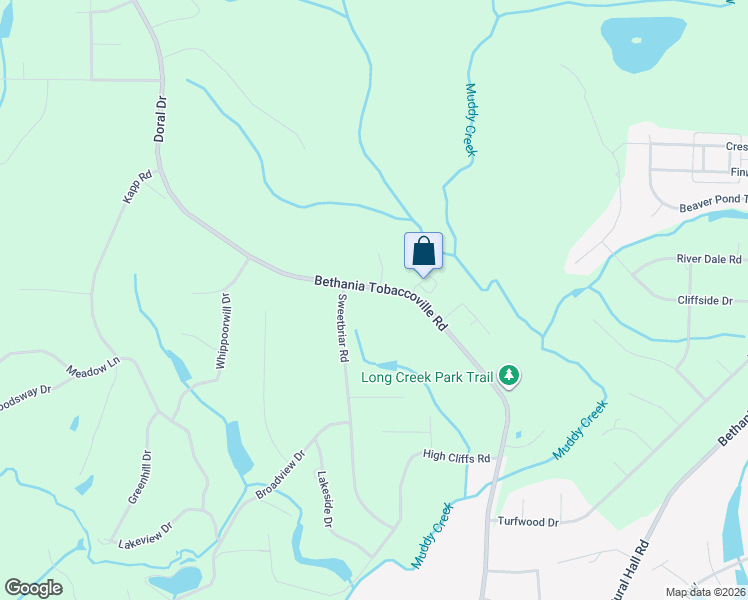 map of restaurants, bars, coffee shops, grocery stores, and more near 5975 Bethania Tobaccoville Road in Pfafftown