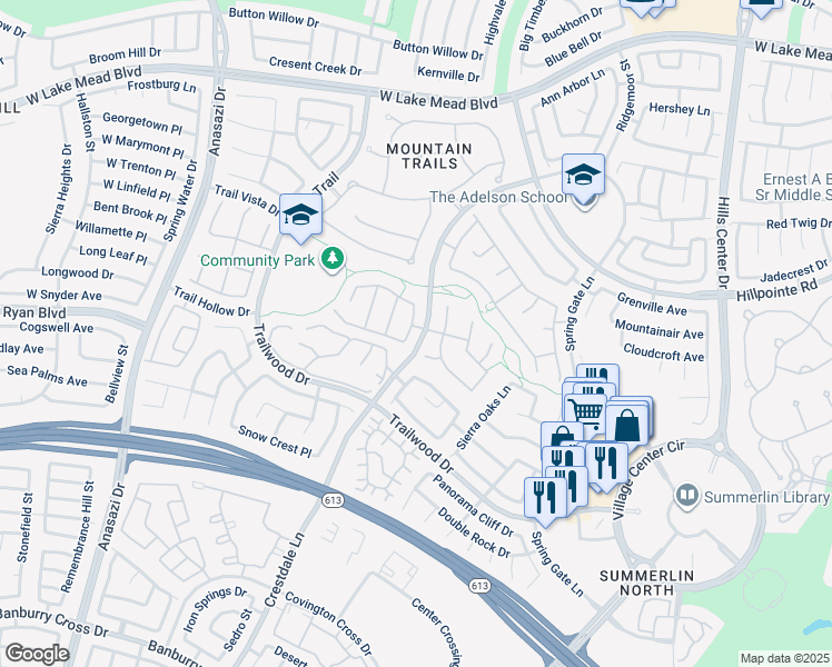 map of restaurants, bars, coffee shops, grocery stores, and more near 2008 Aspen Oak Street in Las Vegas
