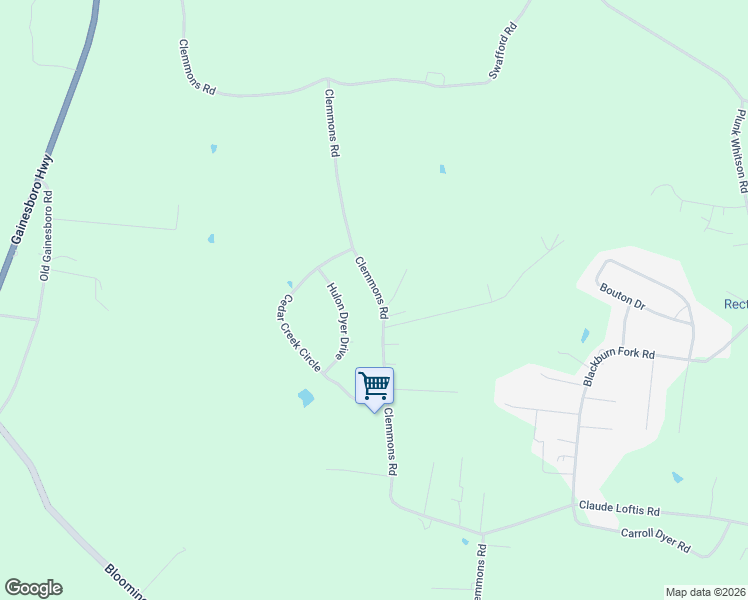 map of restaurants, bars, coffee shops, grocery stores, and more near 1898 Clemmons Road in Cookeville