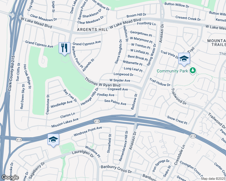 map of restaurants, bars, coffee shops, grocery stores, and more near 10509 Cogswell Avenue in Las Vegas