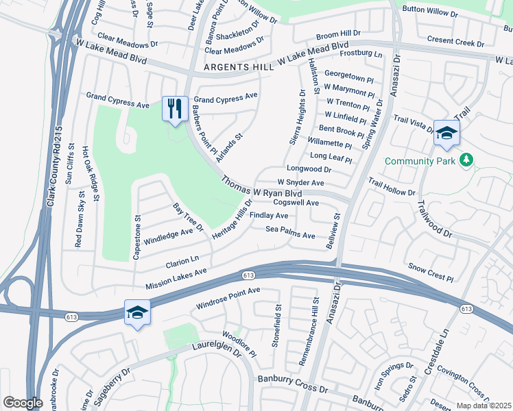 map of restaurants, bars, coffee shops, grocery stores, and more near 10545 Cogswell Avenue in Las Vegas