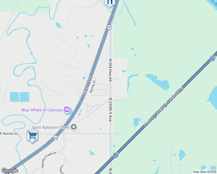 map of restaurants, bars, coffee shops, grocery stores, and more near 2949 Creekside Drive in Catoosa