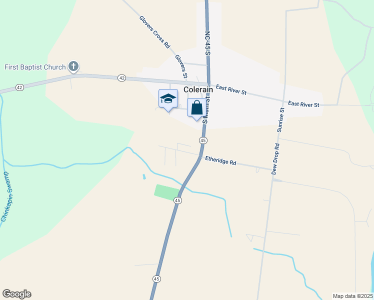 map of restaurants, bars, coffee shops, grocery stores, and more near 110 Long Branch Road in Colerain
