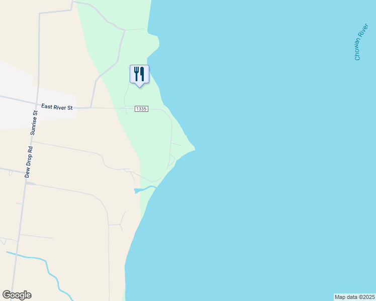 map of restaurants, bars, coffee shops, grocery stores, and more near 125 River Drive in Colerain