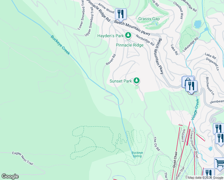 map of restaurants, bars, coffee shops, grocery stores, and more near 111 Spruce Hollow Road in Banner Elk