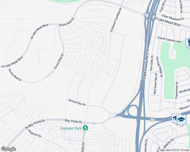 map of restaurants, bars, coffee shops, grocery stores, and more near 1453 Whistling Kite Street in Las Vegas