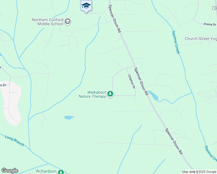 map of restaurants, bars, coffee shops, grocery stores, and more near 6095 Brixham Drive in Greensboro