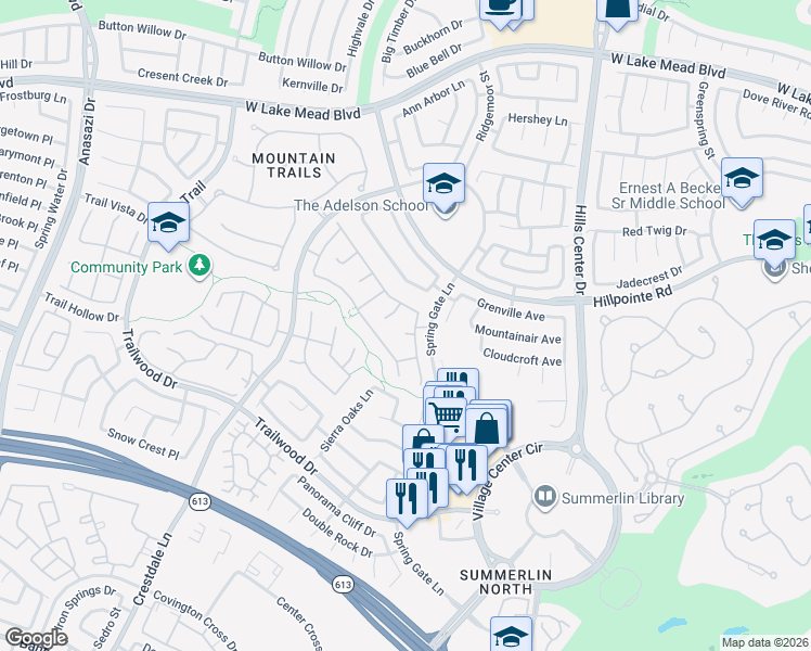 map of restaurants, bars, coffee shops, grocery stores, and more near 9604 Coral Rose Court in Las Vegas