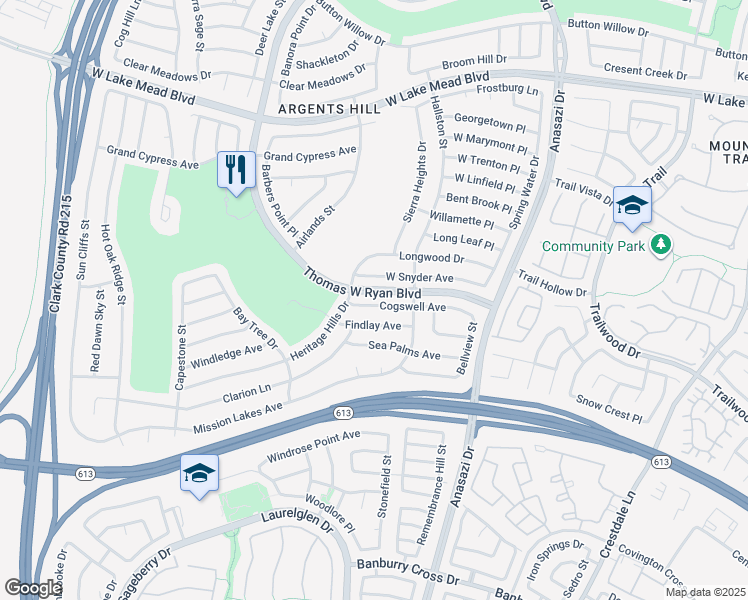 map of restaurants, bars, coffee shops, grocery stores, and more near 10528 Cogswell Avenue in Las Vegas