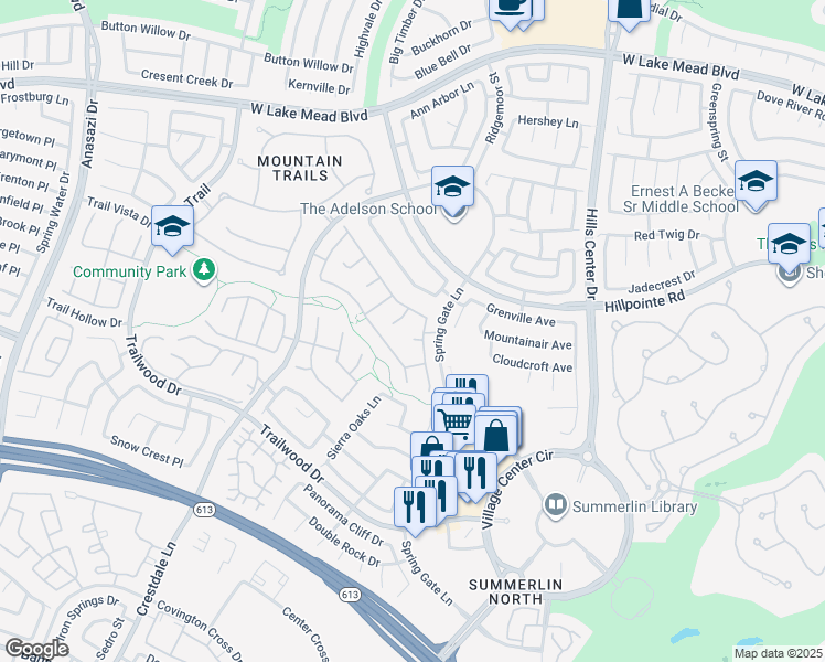 map of restaurants, bars, coffee shops, grocery stores, and more near 9604 Coral Rose Court in Las Vegas