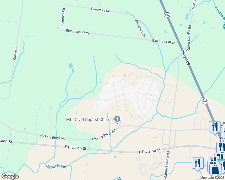 map of restaurants, bars, coffee shops, grocery stores, and more near 932 Pleasant Ridge Run in Mt. Juliet