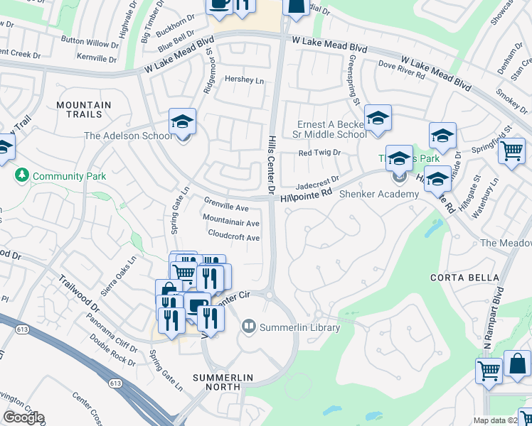 map of restaurants, bars, coffee shops, grocery stores, and more near in Las Vegas