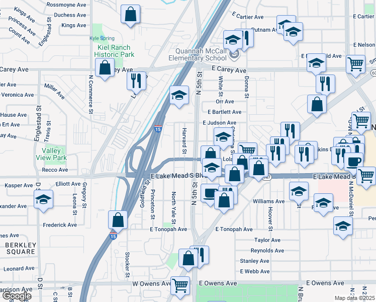 map of restaurants, bars, coffee shops, grocery stores, and more near 2061 North 5th Street in North Las Vegas
