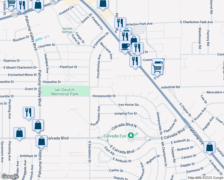 map of restaurants, bars, coffee shops, grocery stores, and more near 1961 Haiwee Street in Pahrump