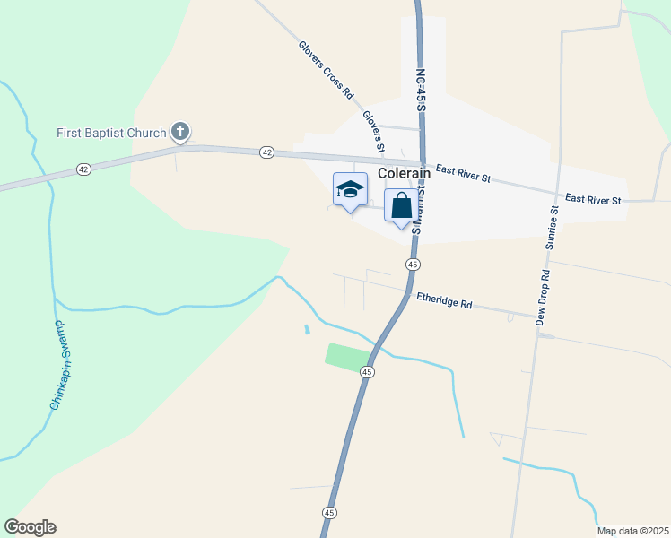 map of restaurants, bars, coffee shops, grocery stores, and more near 126 Long Branch Road in Colerain