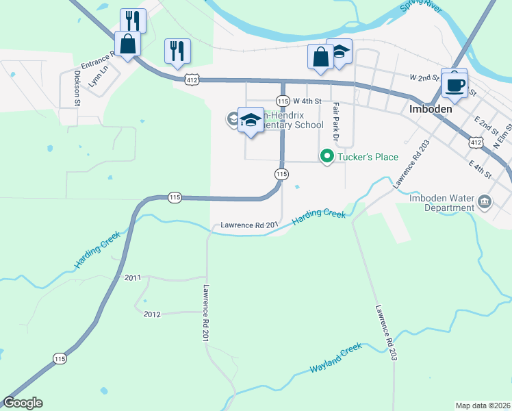map of restaurants, bars, coffee shops, grocery stores, and more near in Imboden