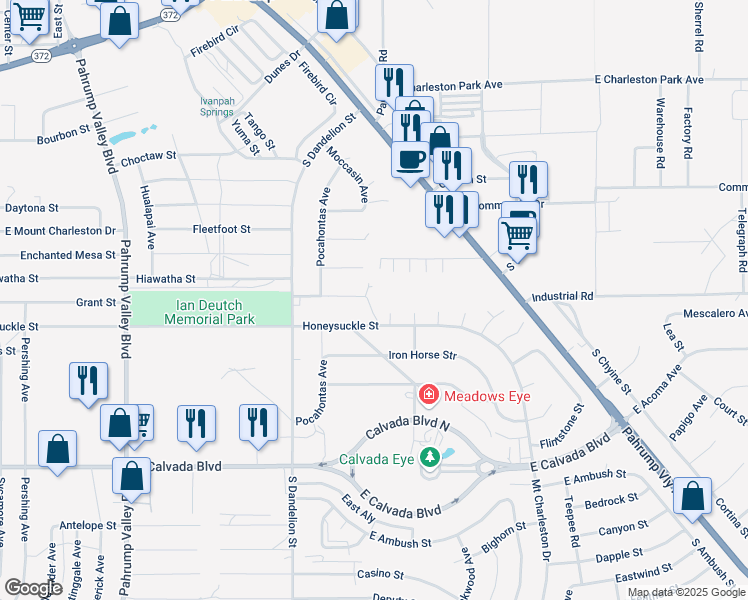 map of restaurants, bars, coffee shops, grocery stores, and more near 1961 Haiwee Street in Pahrump