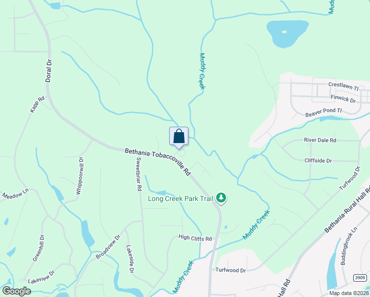 map of restaurants, bars, coffee shops, grocery stores, and more near 196 Bethania Oaks Circle in Pfafftown