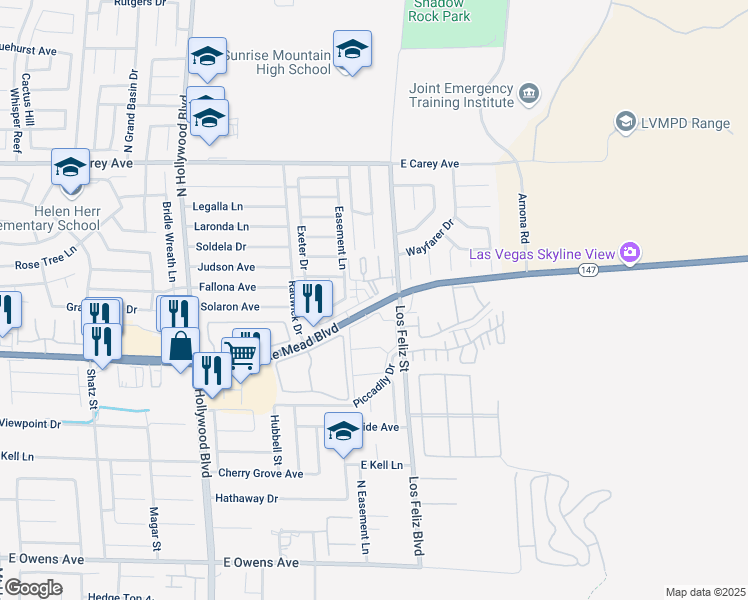 map of restaurants, bars, coffee shops, grocery stores, and more near 7063 Canary Ivy Way in Las Vegas