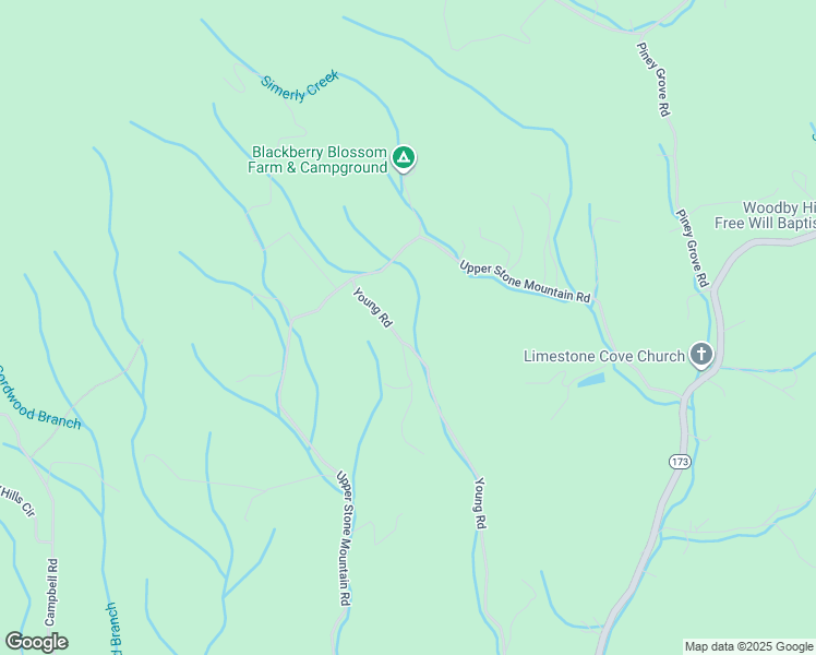 map of restaurants, bars, coffee shops, grocery stores, and more near 840 Young Rd in Unicoi