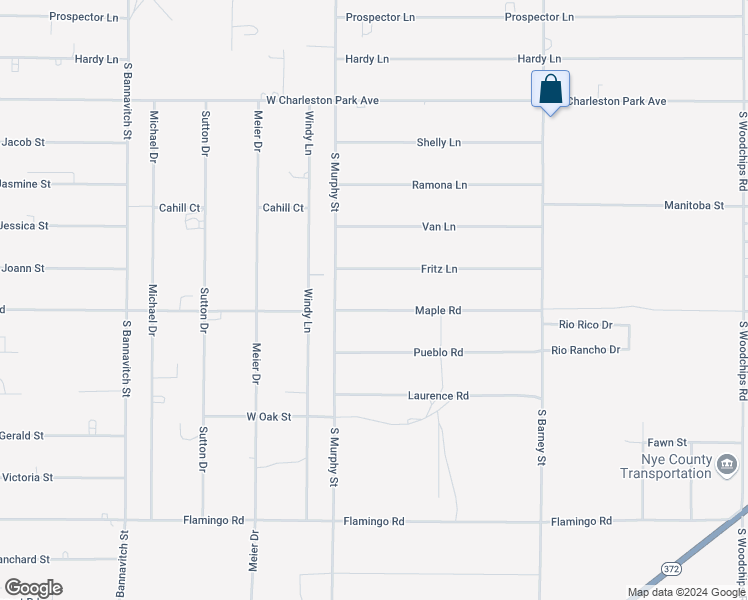 map of restaurants, bars, coffee shops, grocery stores, and more near 3420 Maple Road in Pahrump