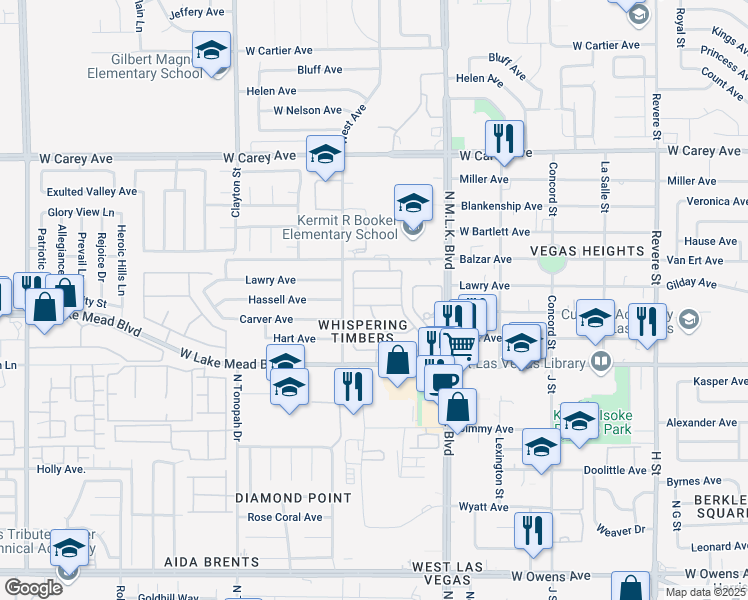 map of restaurants, bars, coffee shops, grocery stores, and more near 1700 Morse Arberry Avenue in Las Vegas