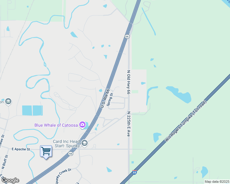 map of restaurants, bars, coffee shops, grocery stores, and more near 3029 Spring Street in Catoosa