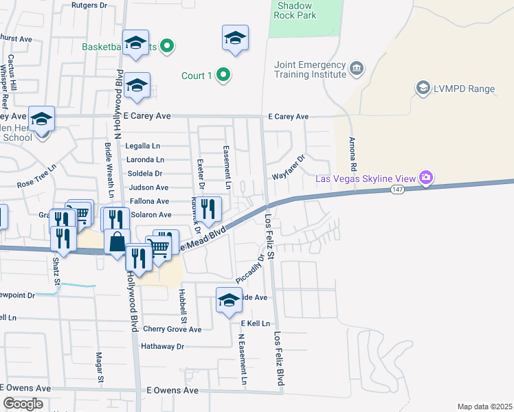 map of restaurants, bars, coffee shops, grocery stores, and more near 7083 Burcot Avenue in Las Vegas