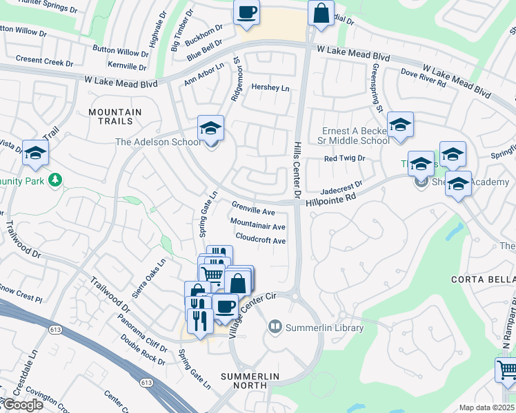 map of restaurants, bars, coffee shops, grocery stores, and more near 9440 Grenville Avenue in Las Vegas