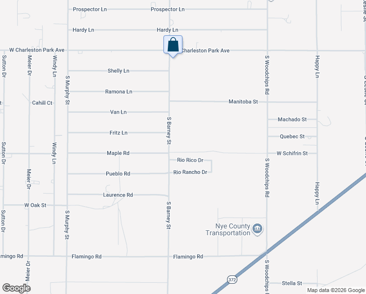 map of restaurants, bars, coffee shops, grocery stores, and more near 1471 South Barney Street in Pahrump