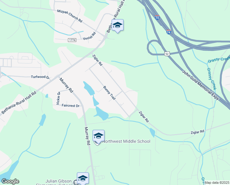 map of restaurants, bars, coffee shops, grocery stores, and more near 1309 Tohari Road in Winston-Salem