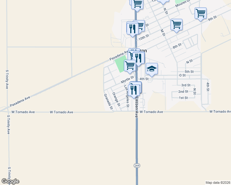 map of restaurants, bars, coffee shops, grocery stores, and more near 17194 Apple Avenue in Huron
