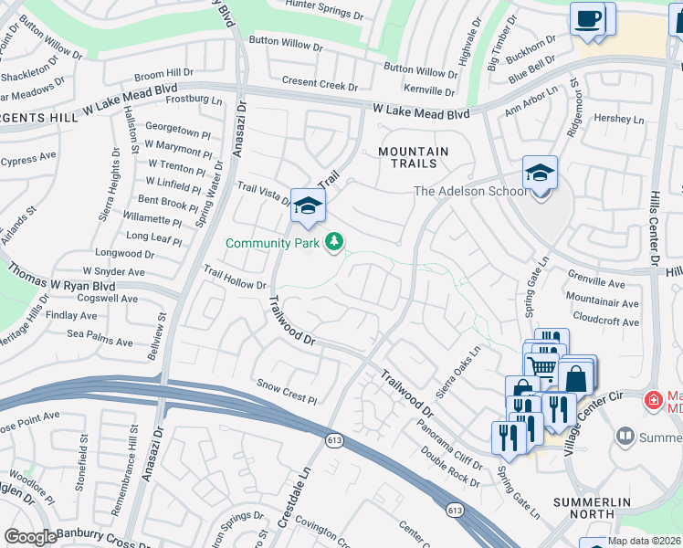map of restaurants, bars, coffee shops, grocery stores, and more near 10028 Charlemont Drive in Las Vegas