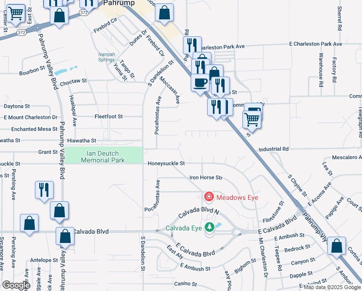 map of restaurants, bars, coffee shops, grocery stores, and more near 1961 Haiwee Street in Pahrump