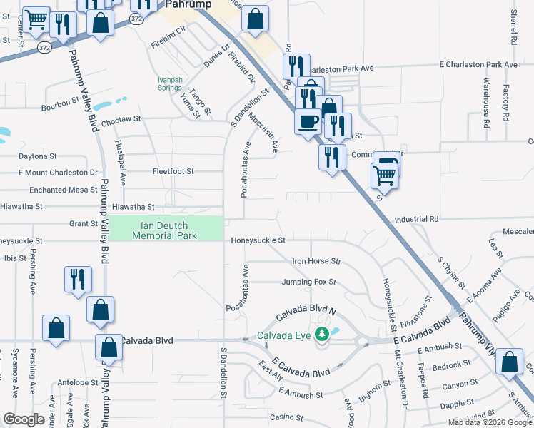 map of restaurants, bars, coffee shops, grocery stores, and more near 1961 Haiwee Street in Pahrump