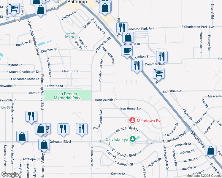 map of restaurants, bars, coffee shops, grocery stores, and more near 1940 Haiwee Street in Pahrump