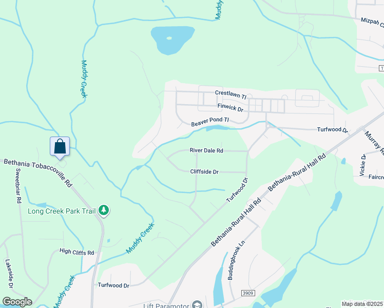 map of restaurants, bars, coffee shops, grocery stores, and more near 1600 Bright Leaf Road in Pfafftown