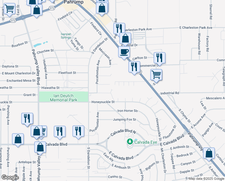 map of restaurants, bars, coffee shops, grocery stores, and more near 1960 Haiwee Street in Pahrump