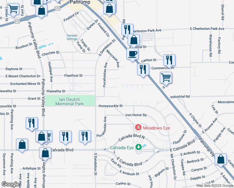 map of restaurants, bars, coffee shops, grocery stores, and more near 1940 Haiwee Street in Pahrump